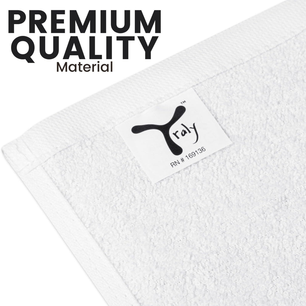 YRALY Cotton Washcloths Set - Premium Quality Face Cloths, 100% Cotton Ring Spun, Soft & Absorbent Towels for Body (24 Pack, White)
