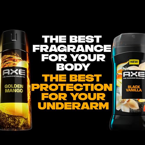 AXE Fine Fragrance Collection Premium Deodorant Body Spray for Men Golden Mango With 72H Odor Protection and Freshness Infused with Mango, Mandarin, and Vetiver Essential Oils 4 oz