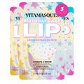 Vitamasques Lip Mask | 3-Pack Birthday Cake Collagen Sheets for Hydration & Repair - Vegan & Cruelty-Free