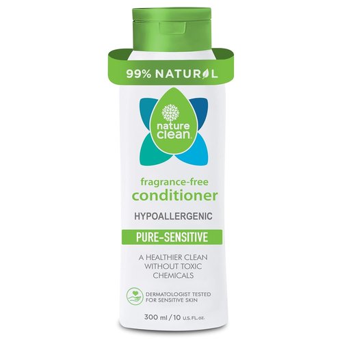 Nature Clean Unscented Hair Conditioner - Hypoallergenic & Sulfate Free, Gentle for Sensitive Scalp | 10 oz/300 ml