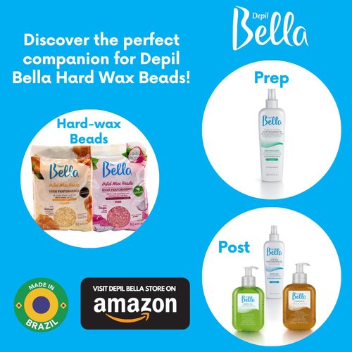 DEPIL BELLA Hard Wax Beads Honey 2.2 lbs for Hair Removal | Professional Hair Removal Wax Beads | All Skin and Hair Types | Natural Ingredients