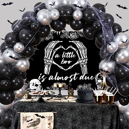 Halloween Balloon Garland Kit with Ghost & Bat Foil Balloons, Baby Shower Decorations
