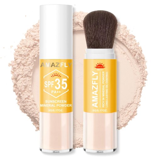 Skiennix Mineral Sunscreen Setting Powder - SPF 35 Brush Powder for Face & Scalp, Translucent Matte Finish