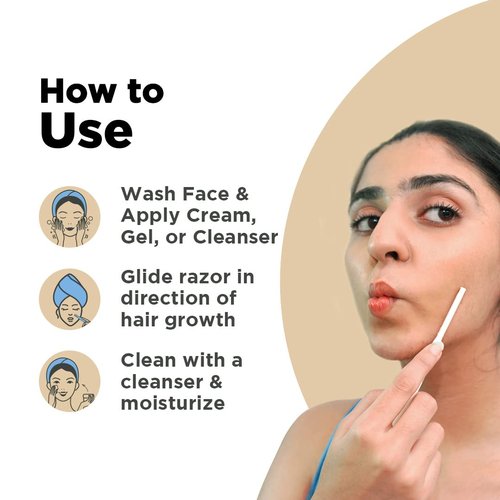 FURR Reusable Facial Razor for Women, German Blades – Pack of 3 | For Eyebrows, Upper Lip, Forehead, Chin & Sideburns | Includes Storage Sleeve