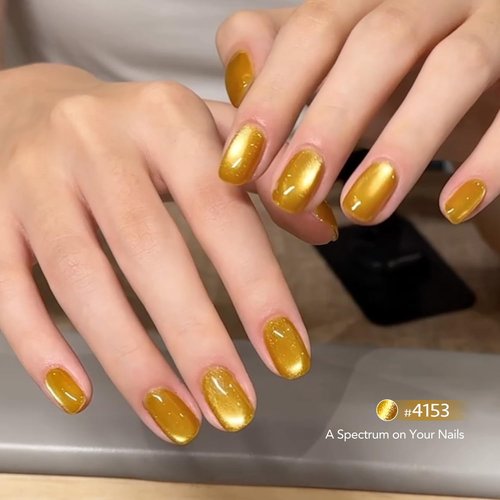 GAOY Cat Eye Gel Nail Polish Set with Magnet, 6 Colors Gold Red Black Glitter Gel Holography, Long Lasting for Nail Art at Home & Salon Manicure