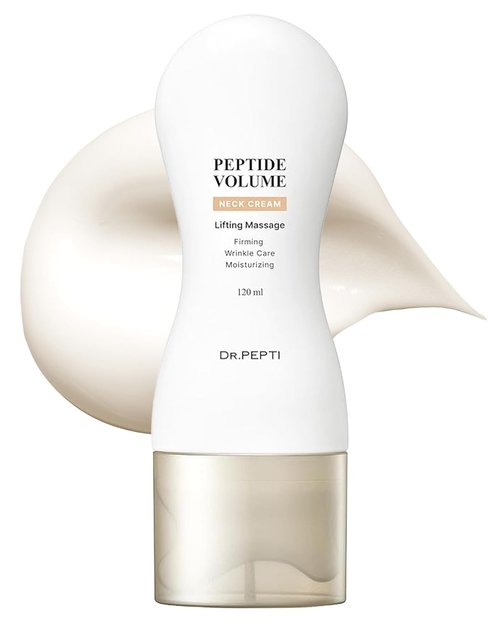 Dr. Pepti Neck Firming Cream - 25 Peptides & Collagen for Tightening Turkey Neck & Crepey Skin | 4.2 fl oz
