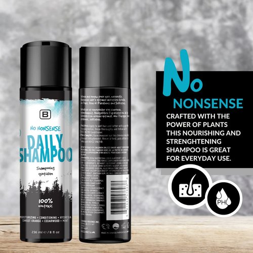 No Nonsense Daily Shampoo - Vegan, Biodegradable Formula for Hydration & Breakage Prevention | 16 oz