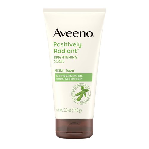 Aveeno Positively Radiant Facial Scrub - Brightening & Exfoliating, Gentle Soy Extract, 5 oz