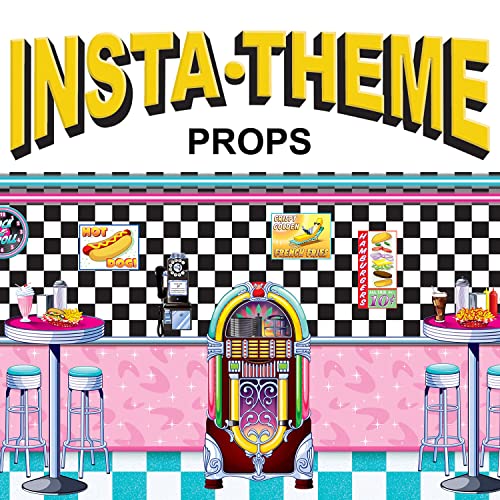 Retro 1950s Soda Shop Wall Decorations - 4 Piece Set for Parties & Events