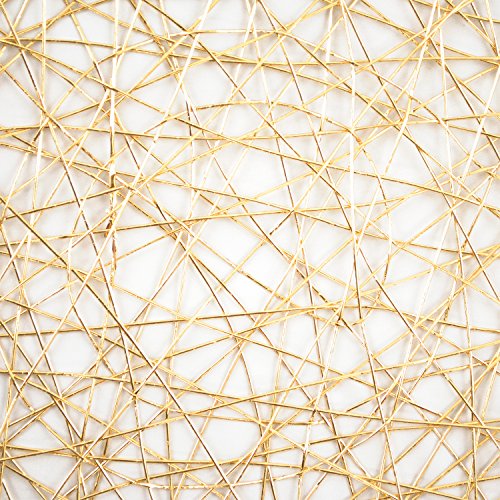 15-Inch Gold Woven Paper Tabletop Placemat Set - Holiday & Event Decor