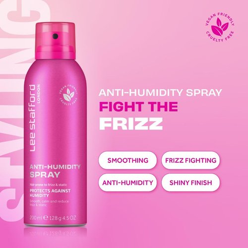 Lee Stafford Frizz Control Hair Spray - Lightweight Anti-Humidity Shine Mist, 4.5 Oz | Weatherproof Shield