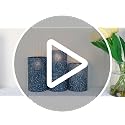 Raindrops Blue Flameless Candles with Remote Control - Real Wax Glass Battery Operated Set