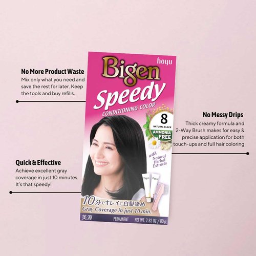 Bigen Speedy Conditioning Color Kit - Natural Black Hair Color | 3 Pack for Vibrant Results