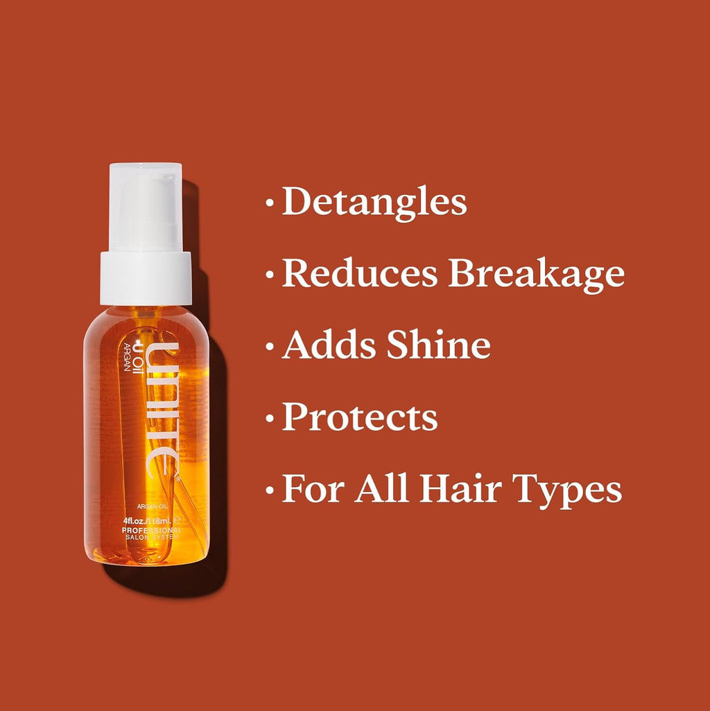 UNITE Hair U Oil - Argan Infused Hair Oil for Hydration & Shine | Frizz Control, 4 Fl Oz