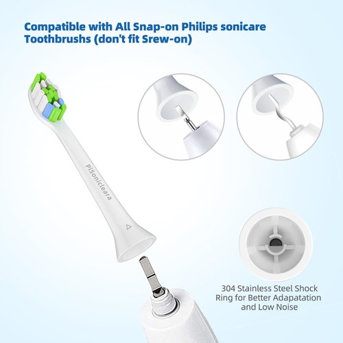 Pisonicleara Replacement Toothbrush Heads(10-pc) Compatible with Philips Sonicare Electric Tooth Brush Electric Tooth Brush Refill 4100 Hx6920 Hx9023