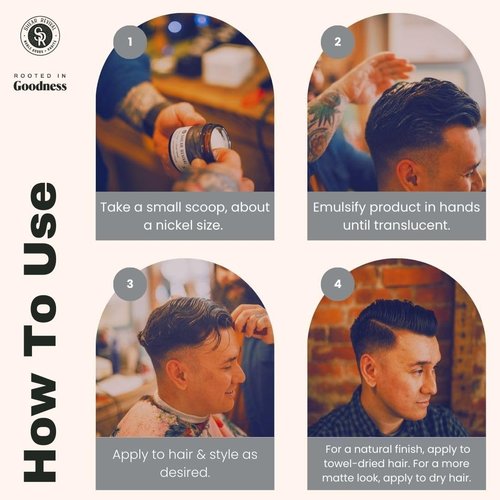Shear Revival Gray Ghost Cream Pomade - Vegan Hair Styling Cream for All Hair Types, Strong Hold, 3.4oz | Natural to Matte Finish, Citrus & Cypress Scent
