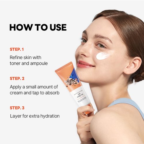 ROUND LAB Soybean Panthenol Cream 2.71 Fl Oz, 120-Hour Deep Hydration and Skin Barrier Repair Moisturizer with Nano Niosome Panthenol, Improves Rough Texture, Locks in Moisture, Korean Skincare