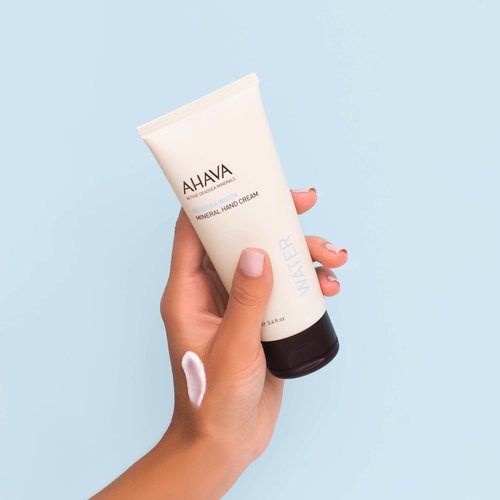 AHAVA Dead Sea Water Mineral Hand Cream - Hand Moisturizer For Dry Cracked Hands, Light & Fast Absorbing, Enriched with Exclusive blend Osmoter, Smoothing Witch Hazel & Soothing Allantoin, 3.4 Fl.Oz