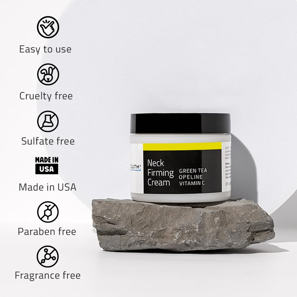 YEOUTH Neck Cream - Vitamin C Skin Firming Moisturizer for Face & Neck | Targets Double Chin, 2oz