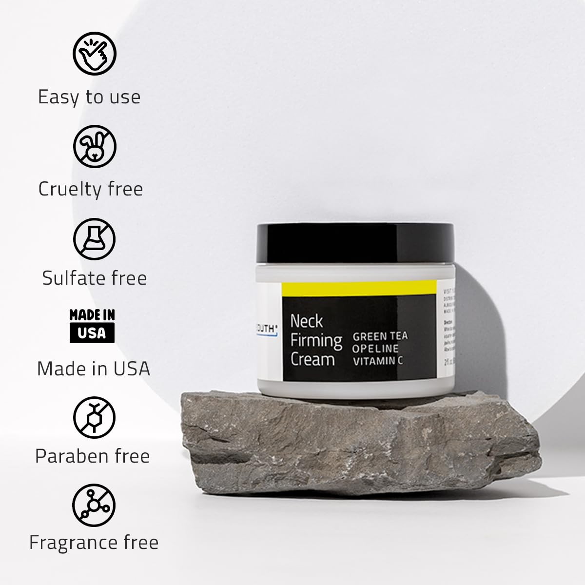 YEOUTH Neck Cream - Vitamin C Skin Firming Moisturizer for Face & Neck | Targets Double Chin, 2oz