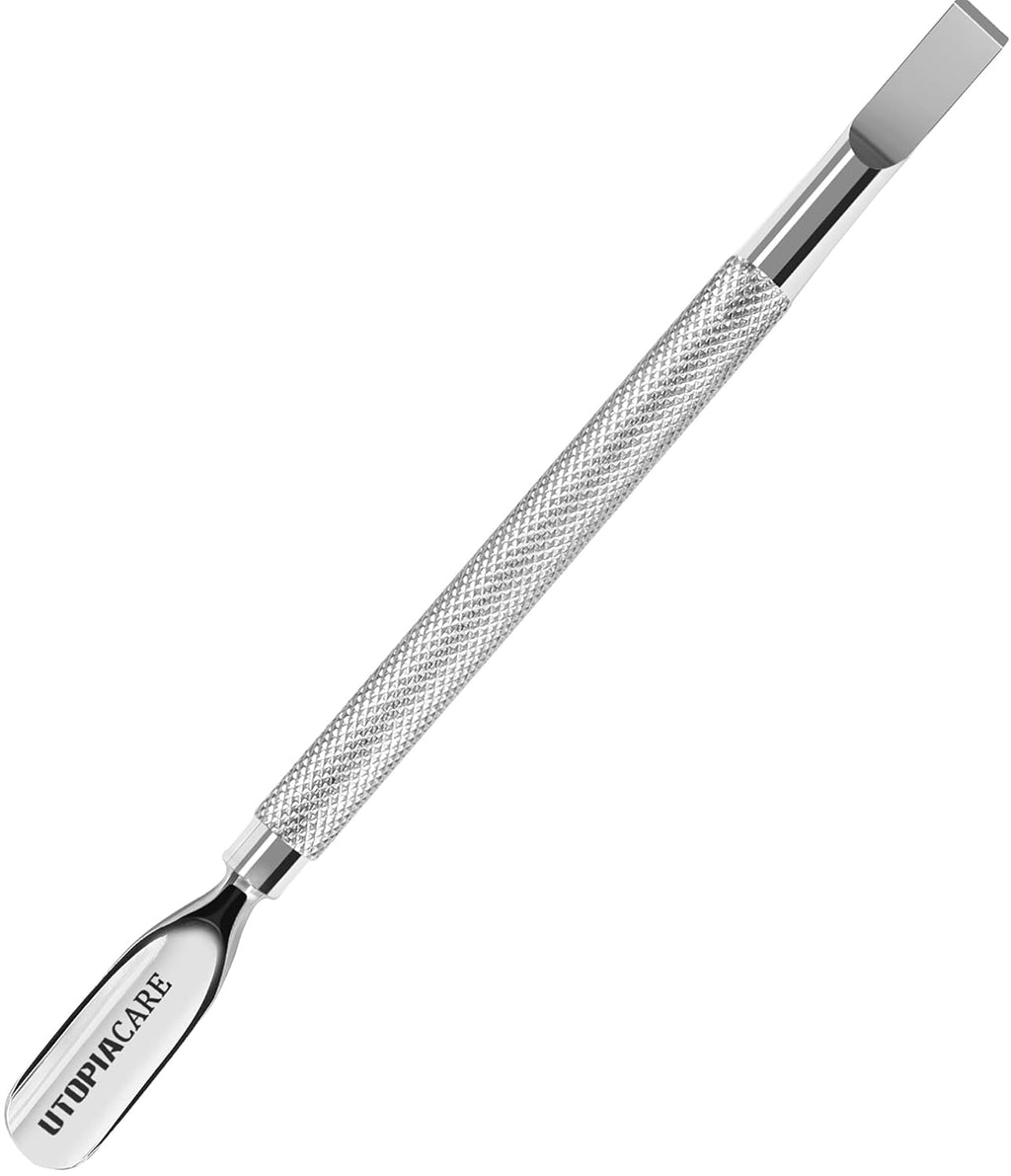 Utopia Care Cuticle Pusher Tool - Professional Stainless Steel Nail Cleaner & Remover | Durable Manicure & Pedicure Tool, Silver