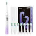 YUNCHI Electric Toothbrush Birthday/Valentine Plastic 8 Heads 24-Mo Deep Cleans Gentle Gums Removes Stains 3Hr USB-C 90d 2-Min Timer/30s IPX7 - Purple