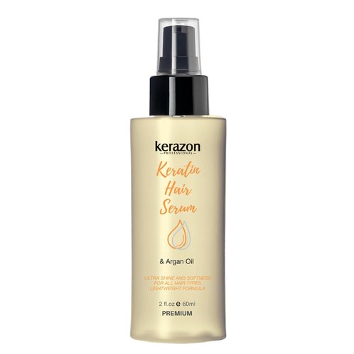 Kerazon Keratin Hair Serum - Argan Oil Treatment for Smoothing & Repairing Dry, Damaged Hair