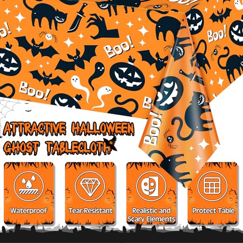 Halloween Ghost Tablecloth 54x108 Inches - Spooky Boo Day Decor