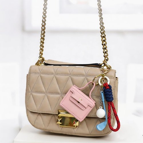 KuuGuu 6 PCS Mini Backpack Keychain Super Smalls Makeup Bag Cute Coin Wallet PU Leather Lipstick Bag Card Holder Data Cable Organizer Fashion Bag Charms Accessories for Women Girls (Style 6)