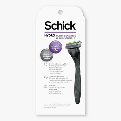 Schick Hydro Ultra Sensitive Razors for Men | 3-Blade Mens Razors for Shaving Sensitive Skin, 1 Mens Razor Handle with 4 Razor Blades Refills