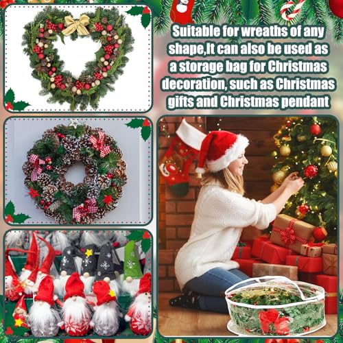24-Inch Clear Christmas Wreath Storage Bags - Set of 4
