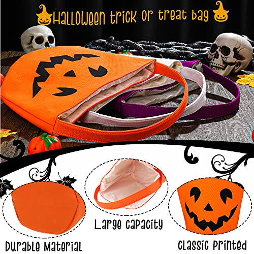 Halloween Trick or Treat Canvas Buckets - Scary Faces, 3 Pack