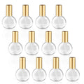 12 Pcs 10ml/0.34oz Glass Spray Bottle Clear Empty Fine Mist Glass Atomizer with Sprayer Pump for Fragrance Essential Oil Travel - Gold