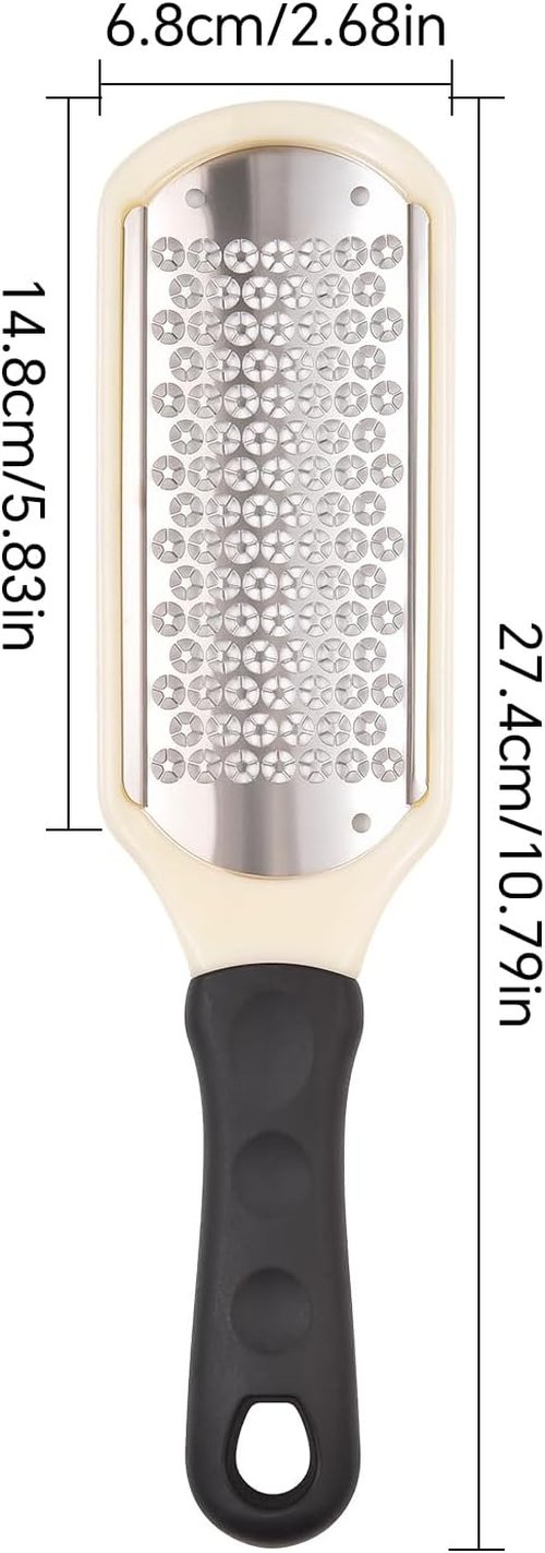 Skiennix Stainless Steel Foot File - Highly Effective Hard Skin Remover for Wet & Dry Feet | White