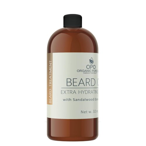 Sandalwood Beard Oil - Natural Non-GMO Hydrating & Conditioning Blend - 32 oz for Silky Smooth Growth