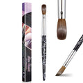 Kolinsky | Acrylic Nail Art Brush Size 10 - 100% Pure Hair for Professional Manicure & DIY Salon, Black