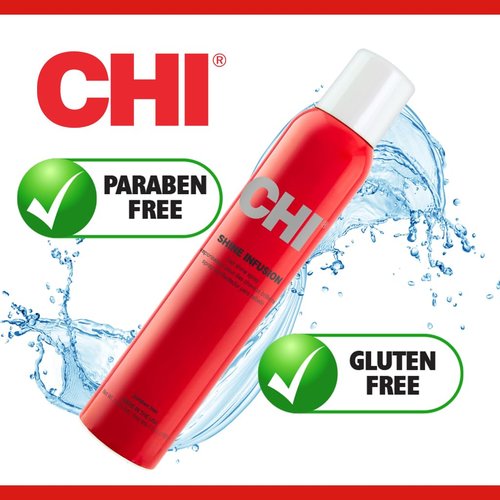 CHI Shine Infusion Hair Spray - Weightless Shine & Frizz Control | Sulfate-Free, 5.3 Oz for All Hair Types