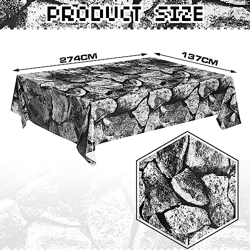 8 Pack Stone Wall Tablecloths - Plastic Rock Medieval Decor 108 x 54 Inches Variation of THIS listing