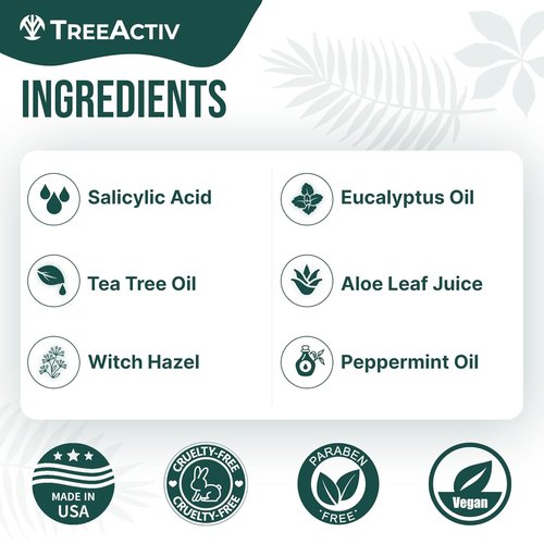 Back Acne Spray by [Brand Name] - Fast-Drying Tea Tree Oil & Aloe Mist with 2% Salicylic Acid | 4 fl oz