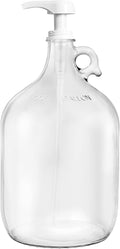 Kitchentoolz Gallon Glass Pump Dispenser Bottle - 128 oz Laundry Liquid & Soap Organizer