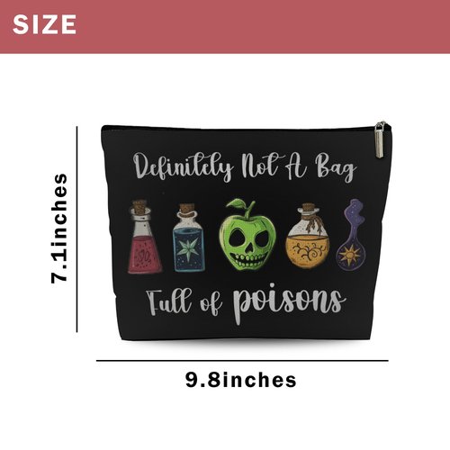 Lyiibb Definitely Not A Bag Full of Poisons Makeup Bag, Witchy Gifts for Women, Villains Inspired Cosmetic Bag with Zipper