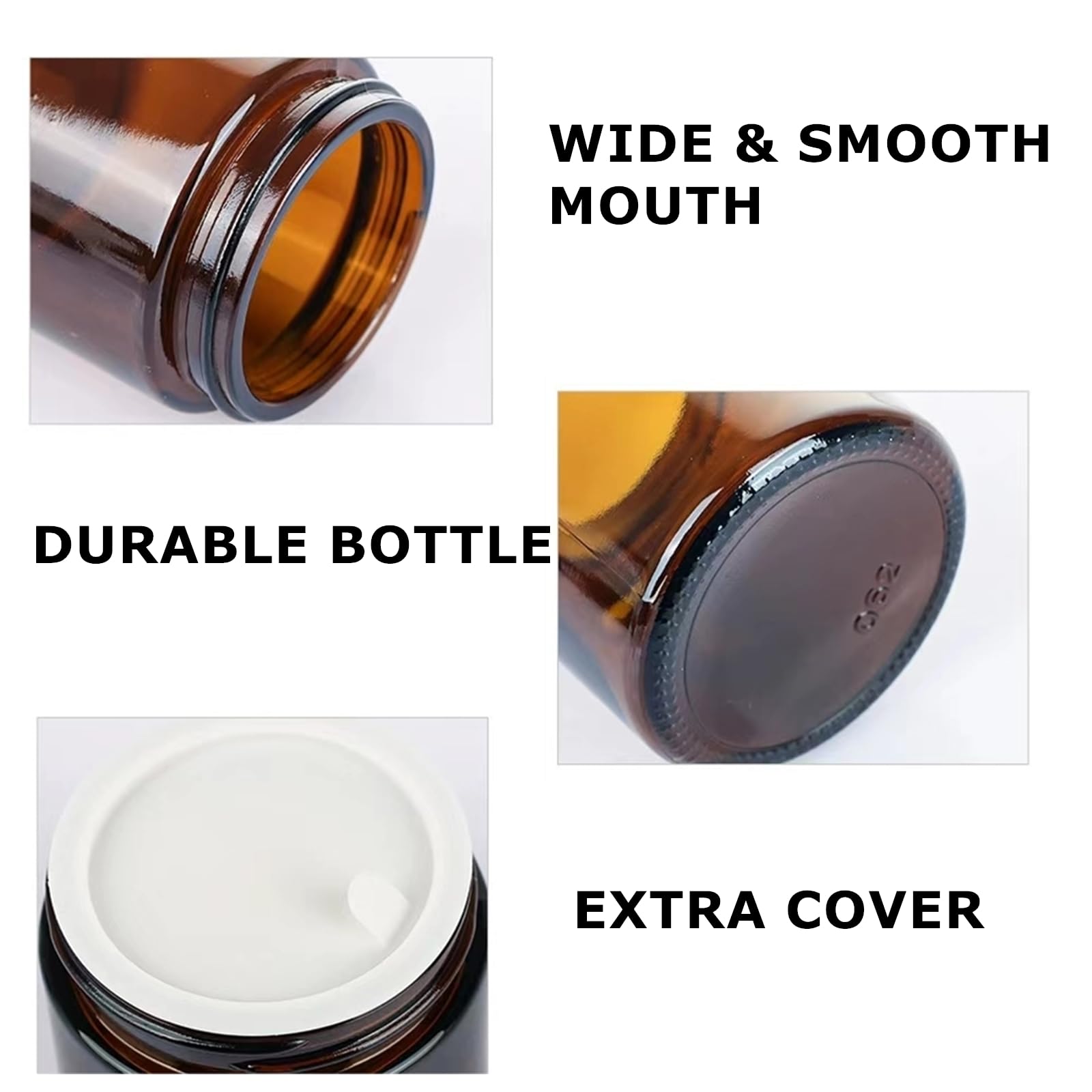 Zentriqlla 24 Pack 4oz Amber Glass Jars with Black Lids, Round Empty Cosmetic Jars with Inner Liners, Reusable Glass Travel Containers for Homemade Creams, Candle, Skincare, Lotion