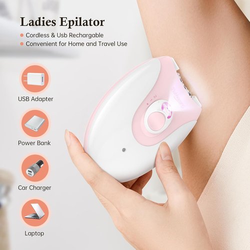 Skiennix Smooth Glide Epilator - Portable Facial Hair Removal for Women | Effective & Compact Design