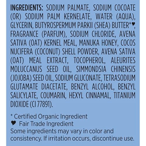 SheaMoisture Bar Soap Manuka Honey Oatmeal 4 Count Smoothing & Exfoliating Smooth and Exfoliating bar soap with 24h shea moisture nutrients for Healthy, Glowing Skin 8 oz