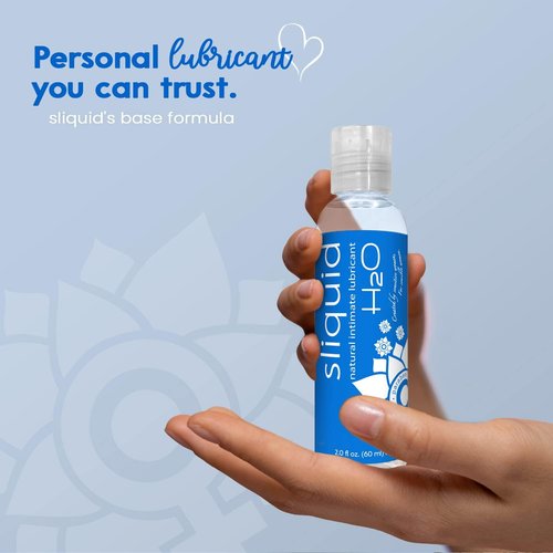 Sliquid H2O Water-Based Lubricant - Natural, Glycerin-Free Personal Lube | 2 Oz Clear & Unscented