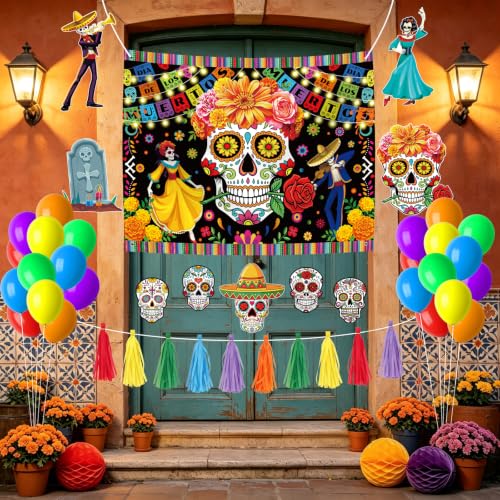 Día De Los Muertos Trunk or Treat Car Decoration Kit Halloween Fiesta Party Supplies