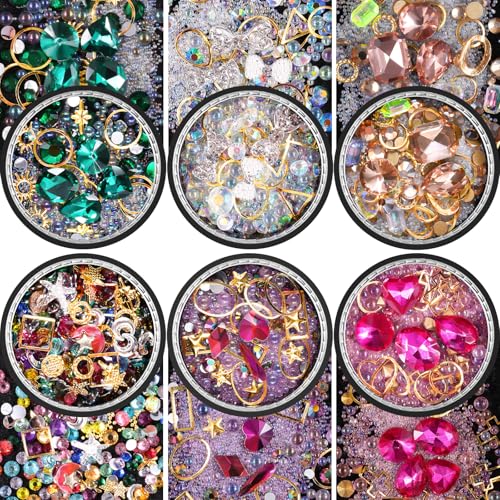 Micro Caviar Beads Kit 6 Colors Nail Art Rhinestones & Charms - Sparkle Gems & Rivets