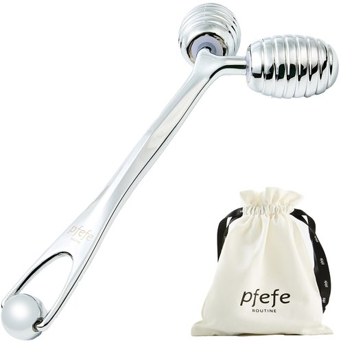 pfefe Facial Roller for Face and Eyes - Unbreakable Face Massager Tool for Beauty Routines, Esthetician Supplies Cold Roller for Puffiness, Wrinkles, Dark Circles