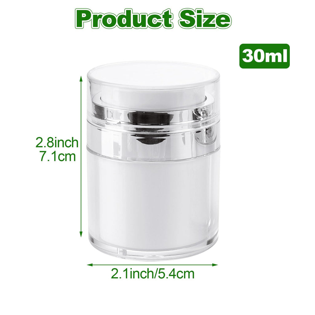YOUNTHYE 10PCS 1 oz Airless Pump Jar Bulk 30ML Moisturizer Pump Dispenser Empty Pump Moisturizer Container Vacuum Cosmetic Travel Containers Refillable Moisturizer Container for Creams Gels Lotion