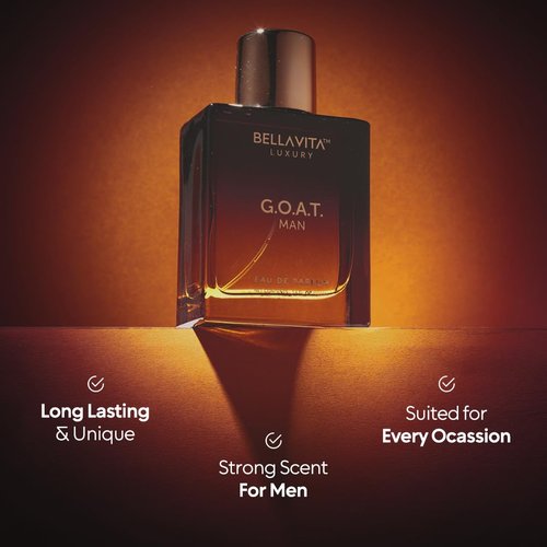 Bellavita Luxury G.O.A.T. Eau de Parfum - 100 ml | Long-Lasting Men's Fragrance with Citrus, Bergamot, Patchouli & Vetiver Notes